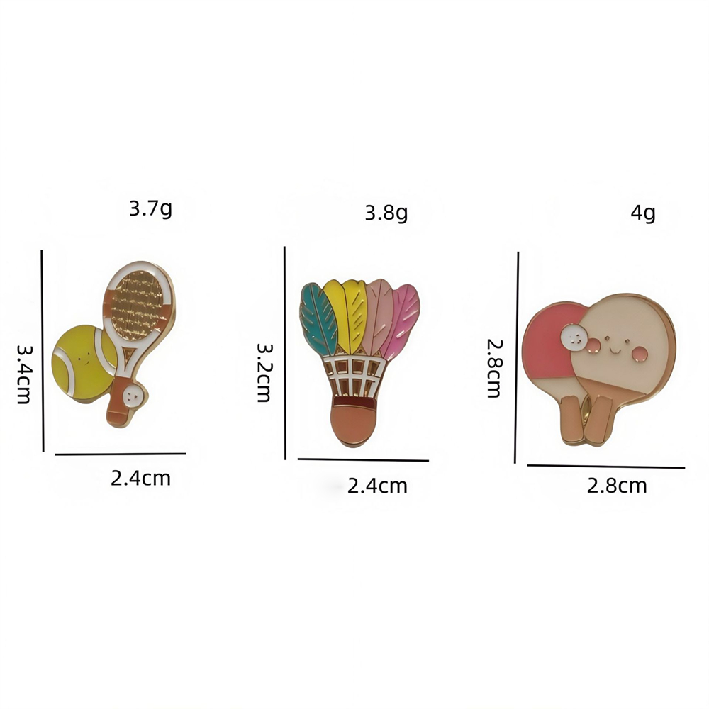 Zinc Alloy Brooches Stylish Ba - Table Tennis Logo บทวิจารณ์และราคา