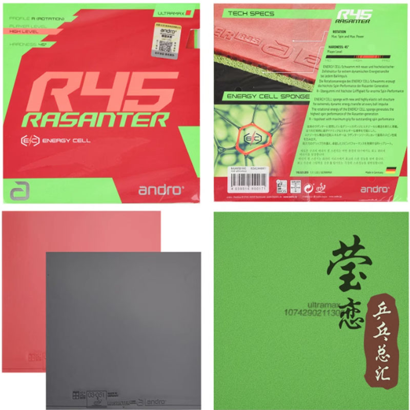 Andro Rasanter R45 47 50 C45 4 - Table Tennis Rubber บทวิจารณ์และราคา