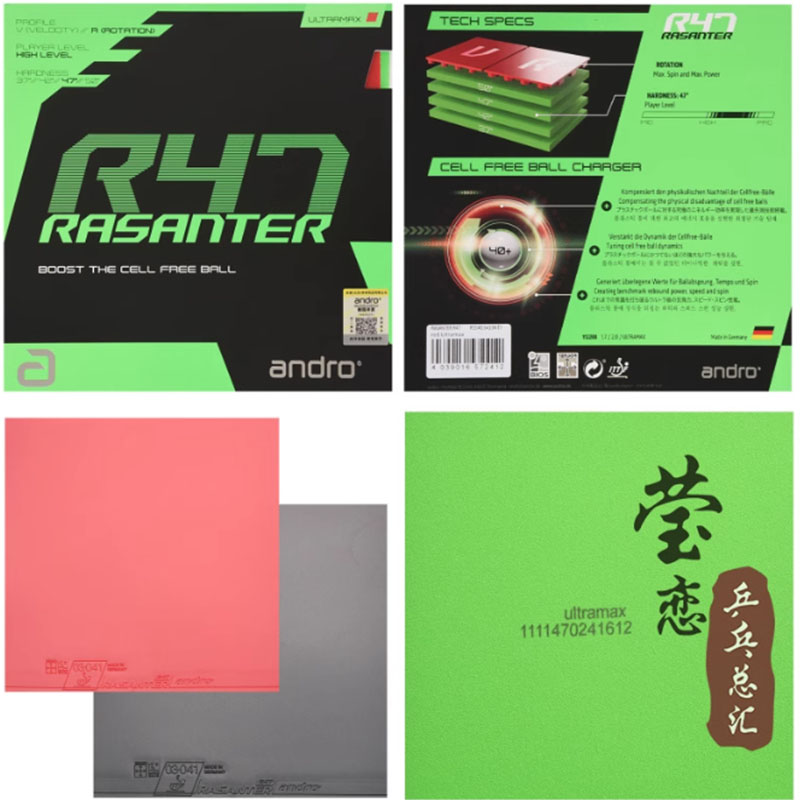 Andro Rasanter R45 47 50 C45 4 - Table Tennis Rubber บทวิจารณ์และราคา