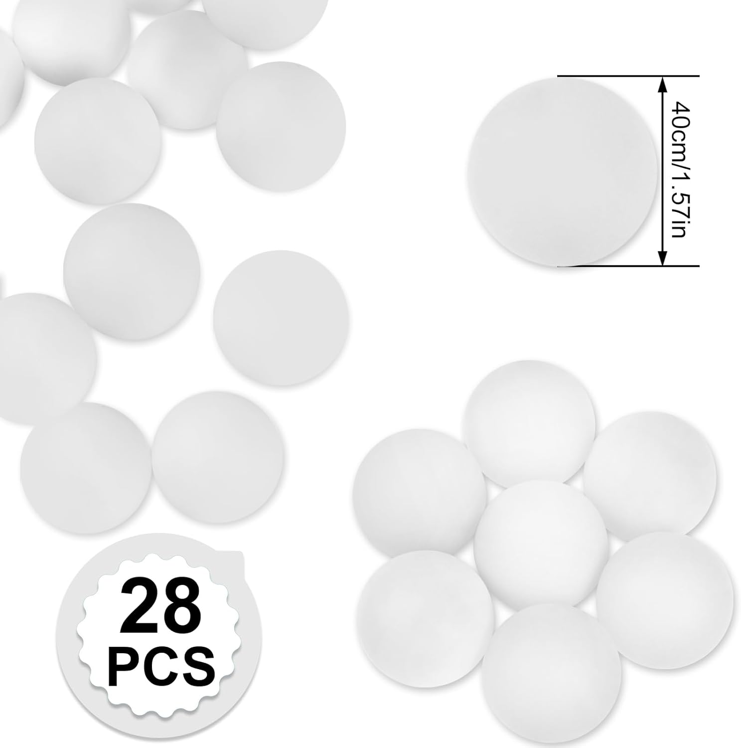 28 Pcs 40mm Ping Pong Balls fo - Table Tennis For Kids บทวิจารณ์และราคา