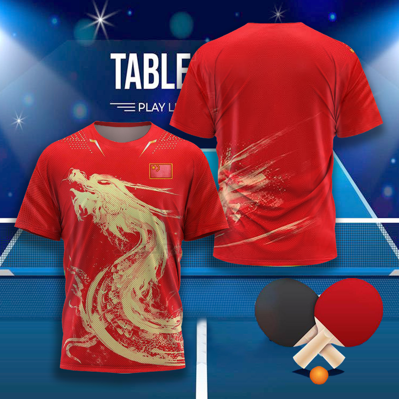 CHINA Dragon Table Tennis Grap - Table Tennis China บทวิจารณ์และราคา